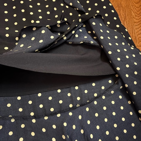 Lucy Paris Blue and White Midi Skirt with Ruffled High-Low Hem. Size Small - Picture 8 of 8